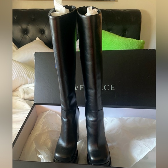 Versace Shoes - Versace Collection Leather Knee-High Boots